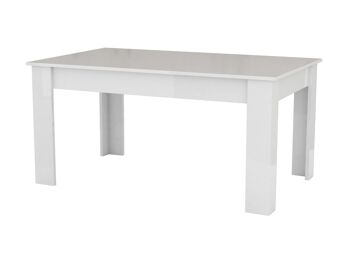 Table de salle à manger extensible Dmora, Made in Italy, Table moderne avec rallonges, Console extensible, cm 120/170x90h75, Blanc brillant 2