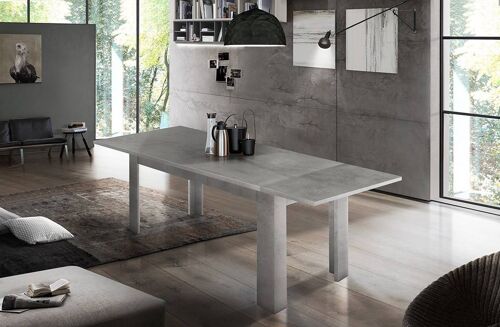 Dmora Tavolo per sala da pranzo estensibile, Made in Italy, Tavolo moderno con allunghe, Consolle allungabile, cm 140/190x90h75, Grigio Cenere