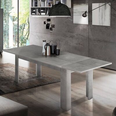 Dmora Tavolo per sala da pranzo estensibile, Made in Italy, Tavolo moderno con allunghe, Consolle allungabile, cm 140/190x90h75, Grigio Cenere