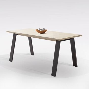Table-bureau Dmora avec pieds en métal, Made in Italy, couleur chêne et anthracite, Mesures 171 x 74 x 80 cm