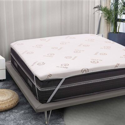 Dmora Topper matrimoniale Lucilla, Topper rinnova materasso sfoderabile in Memory Foam e fibre di Rame, 100% Made in Italy, Antiacaro e Anallergico, cm 160x190 h5