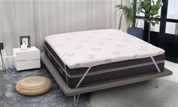 Surmatelas double Dmora Lucilla, Topper renouvelle le matelas avec revêtement amovible en mousse à mémoire de forme et fibres de cuivre, 100% Made in Italy, anti-acarien et hypoallergénique, cm 160x190 h5