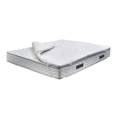 Dmora Topper piazza e mezza Aquario, con cuscino, Rinnova materasso in Memory Foam, 100% Made in Italy, Anallergico e Traspirante, Cm 120x200h5