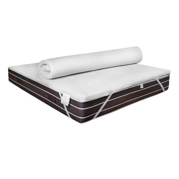 Dmora Topper carré et demi Taureau, renouvellement du matelas en mousse à mémoire de forme, 100% Made in Italy, anti-acarien, hypoallergénique et antibactérien, Cm 120x190h5 2