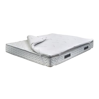 Dmora Topper piazza e mezza Toro, Rinnova materasso in Memory Foam, 100% Made in Italy, antiacaro, anallergico e antibatterico, Cm 120x200h5