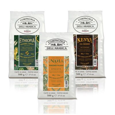 Trio von Kaffeebohnen | 500 Gramm pro Packung