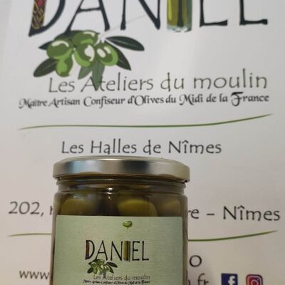 Grüne Picholine-Oliven aus Frankreich sterilisiert 250gr