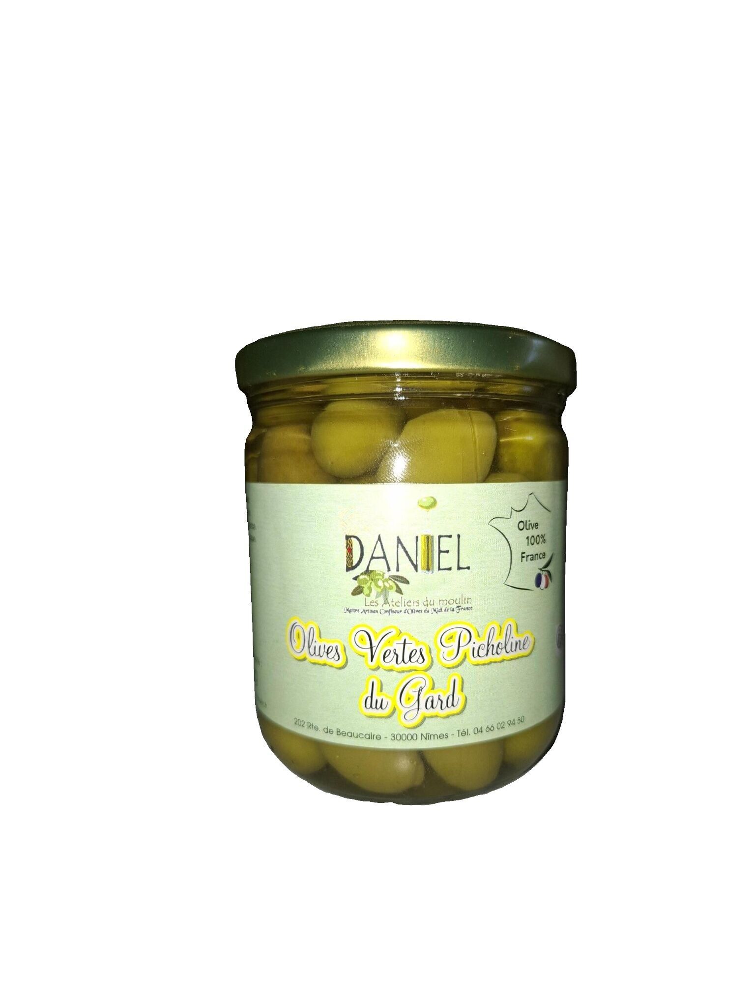 Olive verdi Picholine dalla Francia sterilizzate 250gr