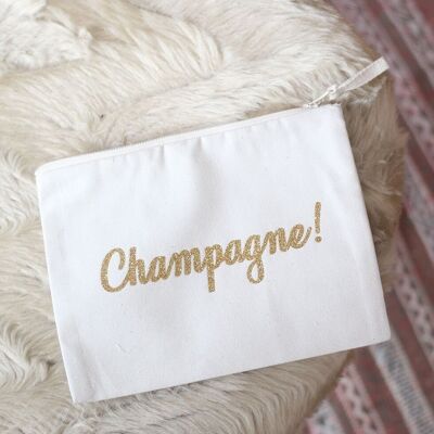 Champagne women's clutch (glitter effect) - Mother's Day gift