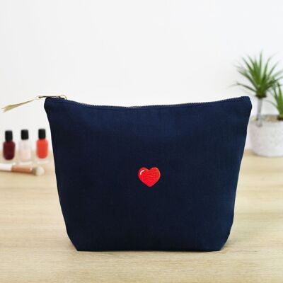 Heart women's pencil case (embroidered)