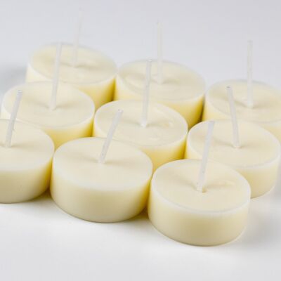 Velas de té recargables exclusivas Cera de coco y colza