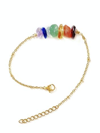 Bracelet BOHO 7 CHAKRAS pierres semi-précieuses irrégulières 3