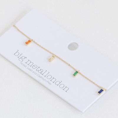 Iris Rainbow Baguette Anklet 2119