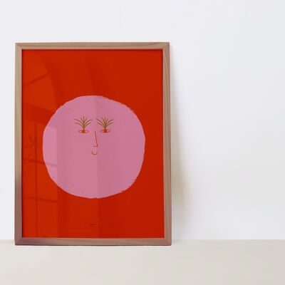 25 Wandposter „Pink Moon“, Format A4/A3, minimalistische und farbenfrohe Illustrationen
