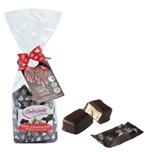 Nougat de Montélimar enrobé chocolat noir en Sachet 200G