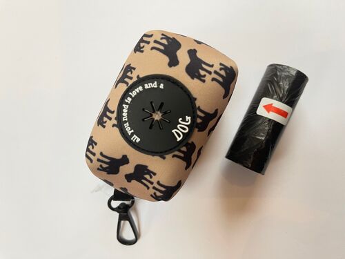 Border Terrier Personalised Poo Bag Dispenser Soft Touch Neoprene with FREE Poo Bags