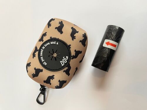 Cavalier Personalised Poo Bag Dispenser Soft Touch Neoprene with FREE Poo Bags