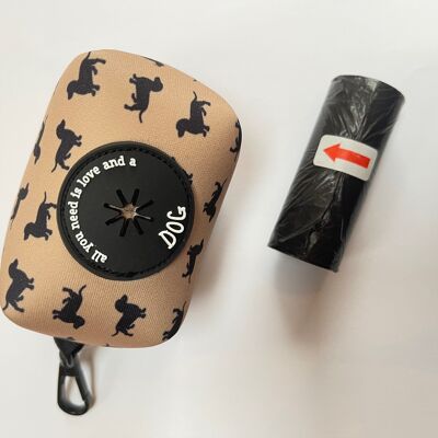 Dachshund Personalised Poo Bag Dispenser Soft Touch Neoprene with FREE Poo Bags