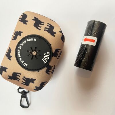 Dispenser per sacchetti di cacca personalizzato Bulldog francese Soft Touch Neoprene con sacchetti di cacca GRATUITI