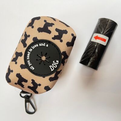 Poodle Personalised Poo Bag Dispenser Soft Touch Neoprene with FREE Poo Bags