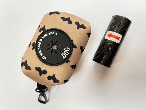 Shih Tzu Personalised Poo Bag Dispenser Soft Touch Neoprene with FREE Poo Bags