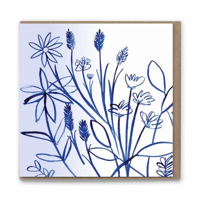 WDC114 Wild Meadow Carte de voeux vierge Fleurs de luxe écologiques