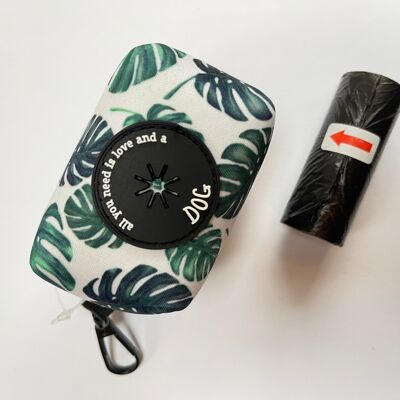 Dispensador de bolsas para caca personalizado con hojas de palma de neopreno suave al tacto con bolsas para caca GRATIS