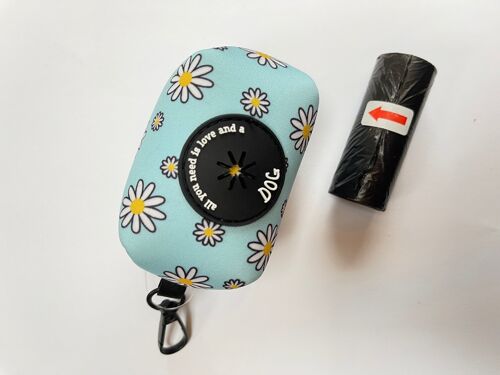 Daisy Personalised Poo Bag Dispenser Soft Touch Neoprene with FREE Poo Bags