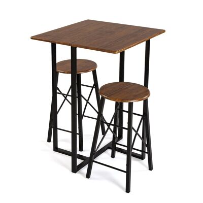 SET TABLE/2 TABOURETS NOIR 20880091