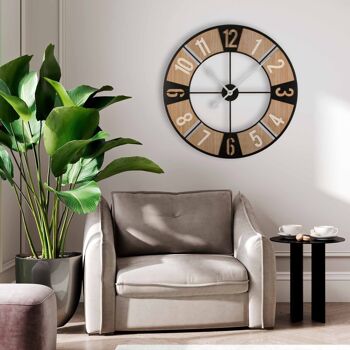 HORLOGE MURALE EN BOIS 60 CM 21110301 2