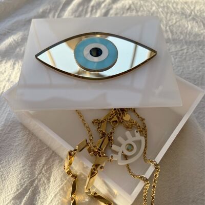 Evil Eye Jewelry Box Plexiglass, Jewelry Organiser, Jewelry Case, Rectangular Bijoux Box, Trinket Box, Ring Box, Made in Greece.
