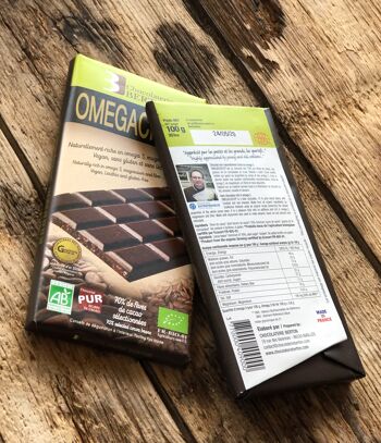 Tablette Chocolat Bio Omegachoco aux omega3 et au lin 2