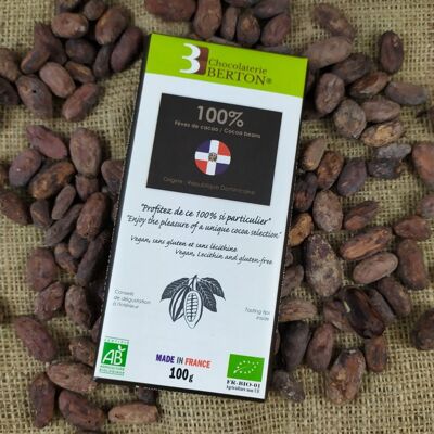 Barra de chocolate 100% orgánica de República Dominicana