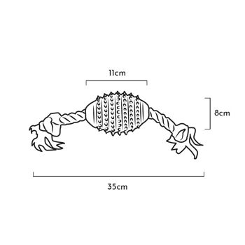 Jouet pour chien à pointes et corde de rugby Rub - M 4