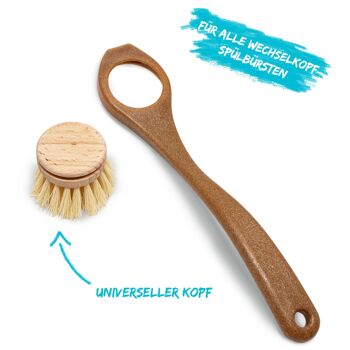 Lot de 4 têtes interchangeables universelles pour brosse à vaisselle | FSC & fabriqué en Allemagne 3