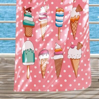 "Icecream" beach towel, brilliantly printed, 76 x 152 cm