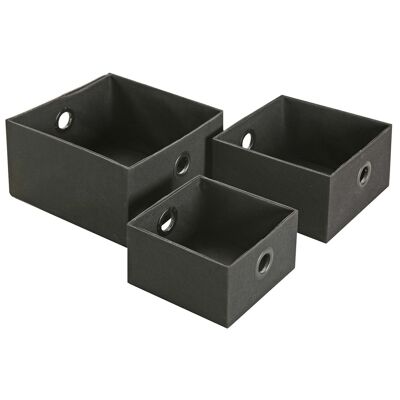 SET OF 3 BLACK SQUARE BASKETS 19710030