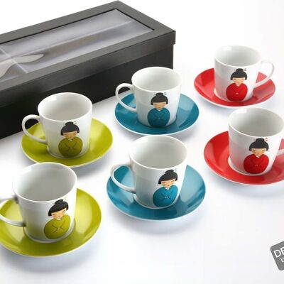 SET OF 6 TEA CUPS WITH SAUCER JA 20090039