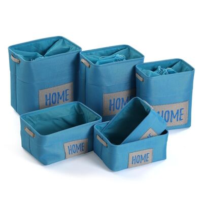 SET OF 6 BLUE BASKETS 20100157