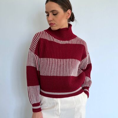 High Neck Knitwear in Merino Wool - SATURNO