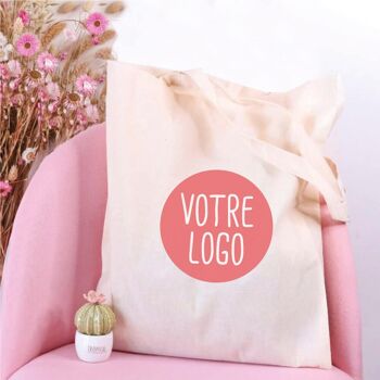 Grand tote bag personnalisé avec votre logo 1