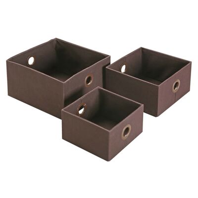 SET DI 3 CESTELLI QUADRATI CHOCO 19710028