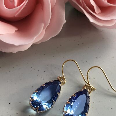 Two-Toned Glass Gold Earrings