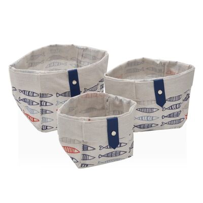 SET 3 SQUARE BASKETS FISH 22000275