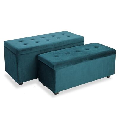 SET 2 FOOT OF BED TURQUE BLUE 22050013