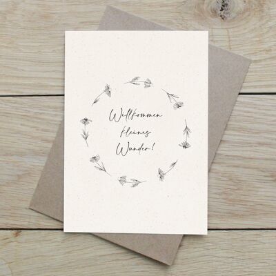 Birth card "Welcome Little Miracle" | baby card | Baby greeting card | congratulations baby | Birthday card | DIN A6