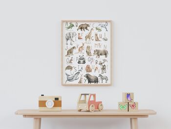 Affiche animaux Alphabet A3 | Alphabet des animaux | Affiche Animaux | Affiche ABC | Affiche chambre d'enfant 2
