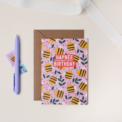 Carte d'anniversaire Hapbee Carte d'anniversaire abeille pour enfants