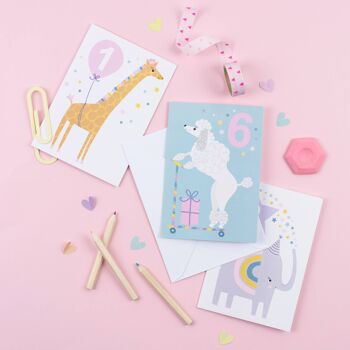 Carte d'anniversaire pour enfant rose 1 an Carte d'anniversaire pour enfant 3