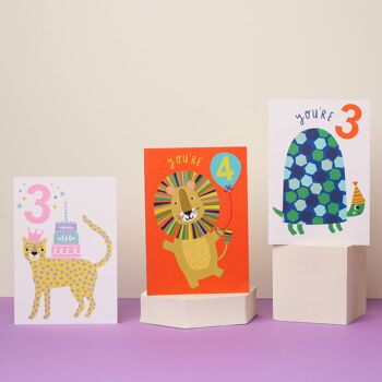 Carte d'anniversaire pour enfant léopard de 3 ans Carte d'anniversaire pour enfant 3